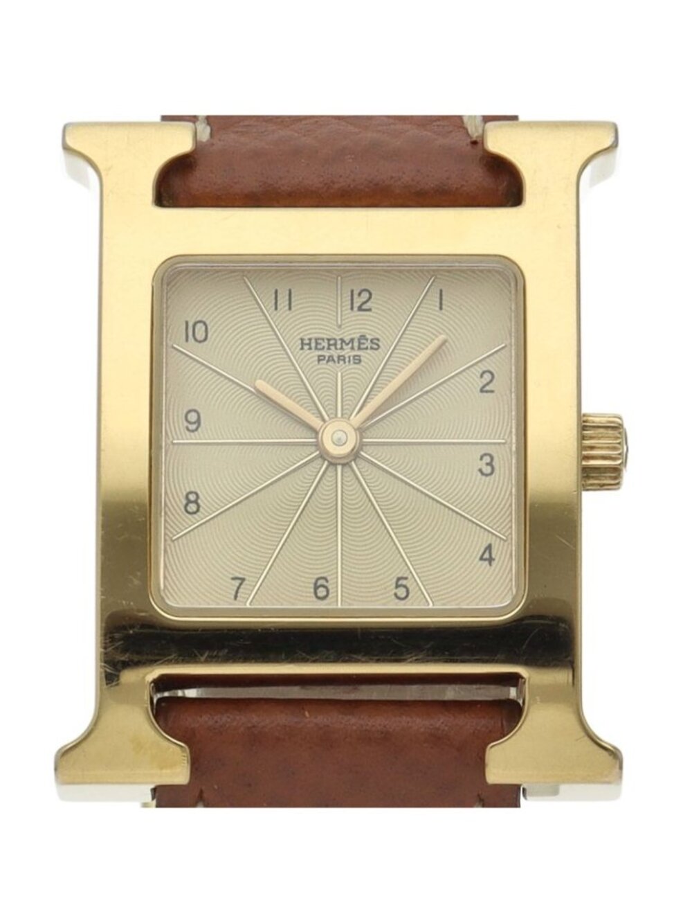 Hermes H Watch Leather Champagne